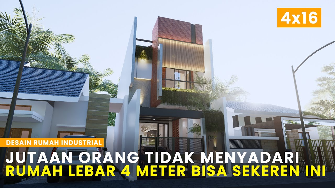 KEREN BANGET IDENYA !! LEBAR 4 METER BISA JADI SEKEREN INI !! #desainrumah #rumah