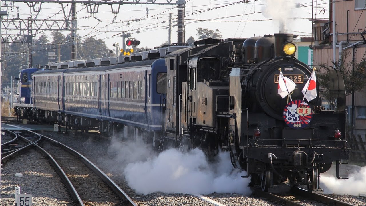 【C11 325牽引】 SL大樹５号 下今市駅 入換→入線→発車