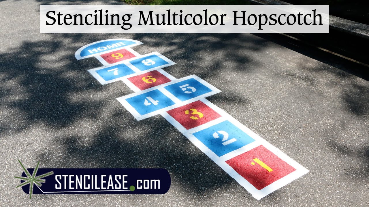 How to Stencil a Multicolor Hopscotch with Stencilease.com