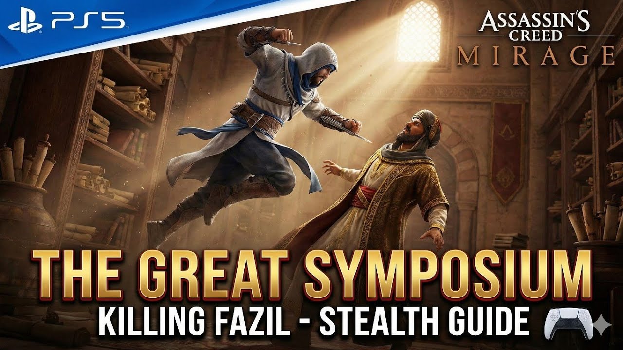 Assassin's Creed Mirage: The Great Symposium Walkthrough - How to Kill Fazil (The Great Scholar)