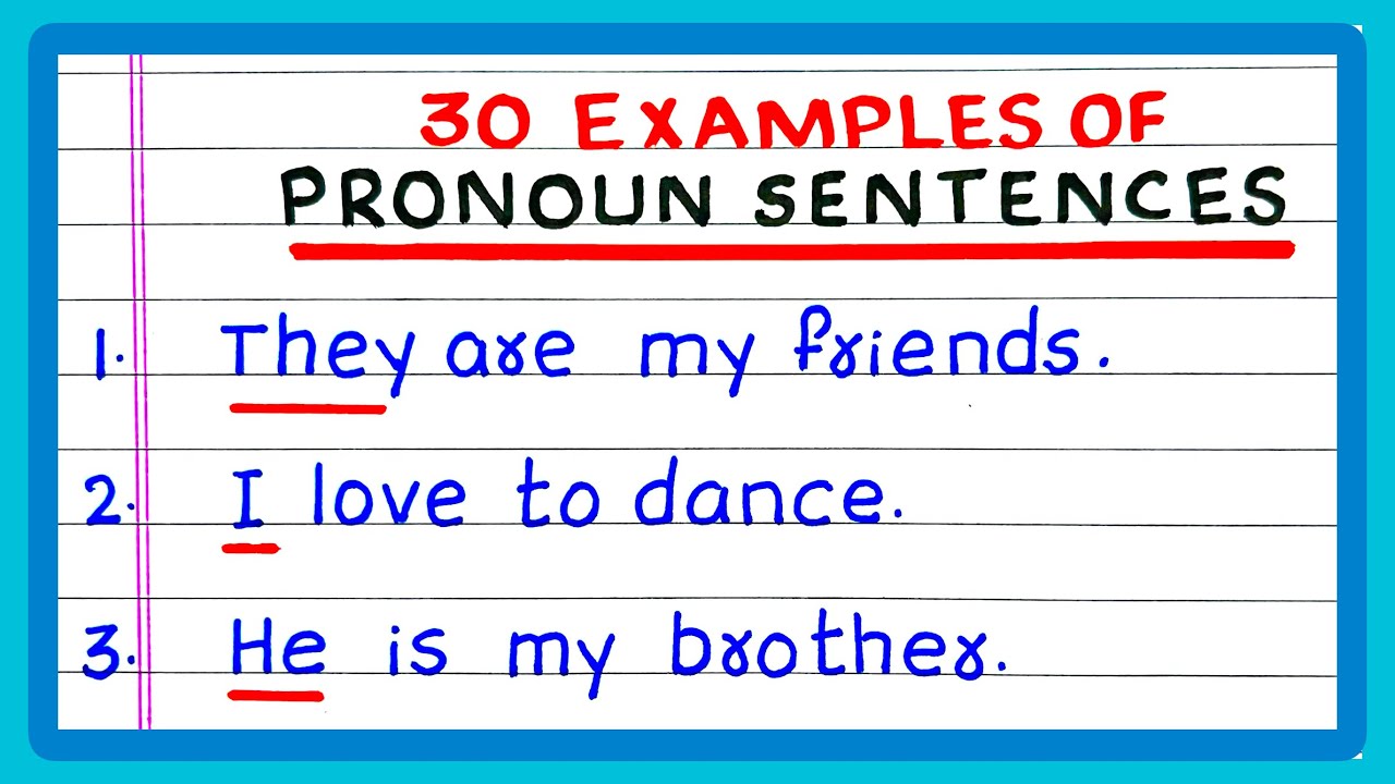 PRONOUN SENTENCES | 5 | 10 | 20 | 30 PRONOUN SENTENCES | IN ENGLISH GRAMMAR