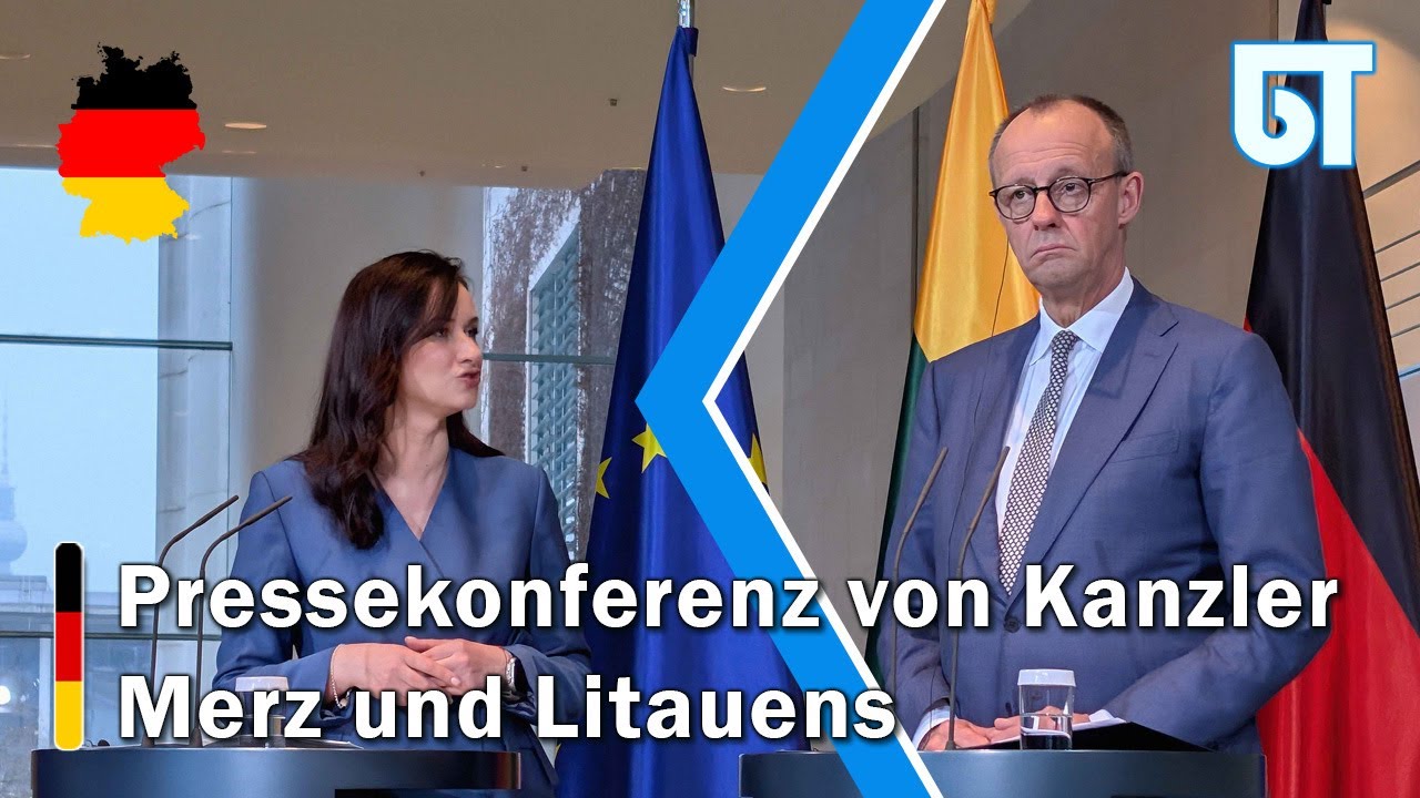Pressekonferenz von Kanzler Merz und Litauens Ministerpräsidentin Ruginienė