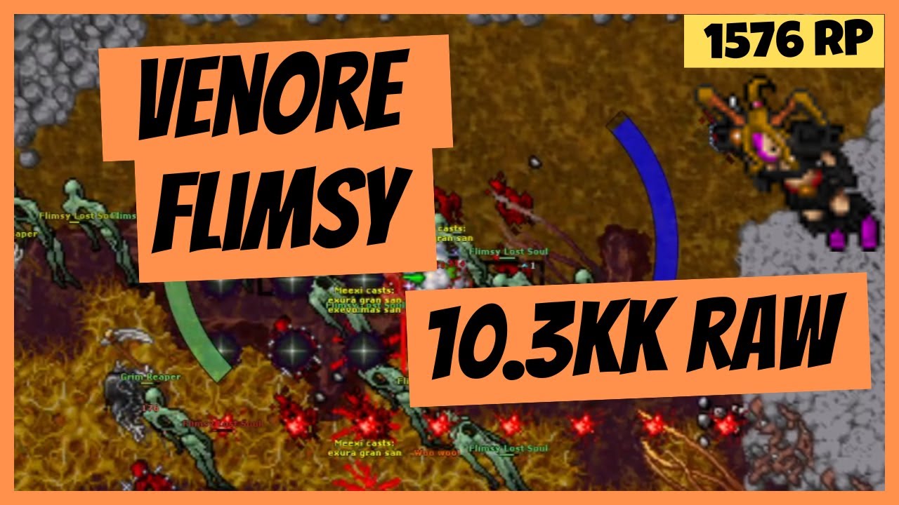 Brain Grounds (Venore Flimsy) - 10.3kk raw (100%) + 1.3kk profit - RP 1576 Solo Hunt Tibia