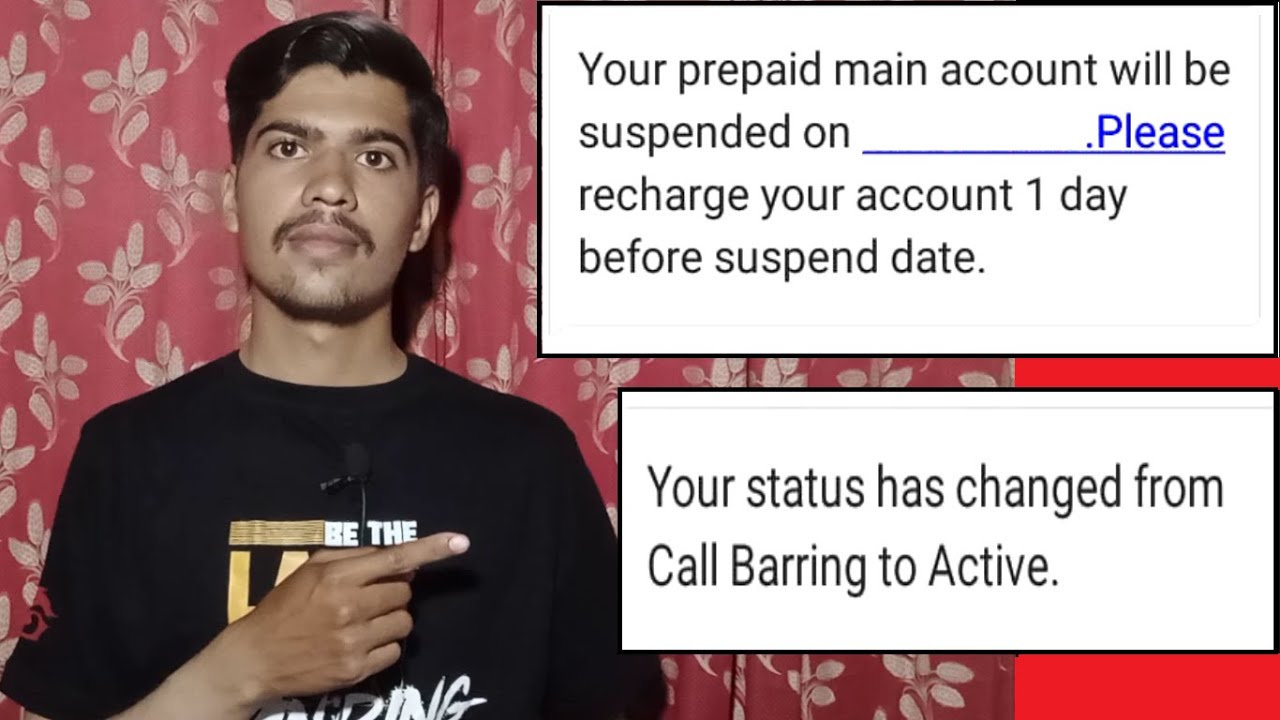 Your Prepaid Main Account Will be Suspended on Please Recharge Your Account Before Suspend Date