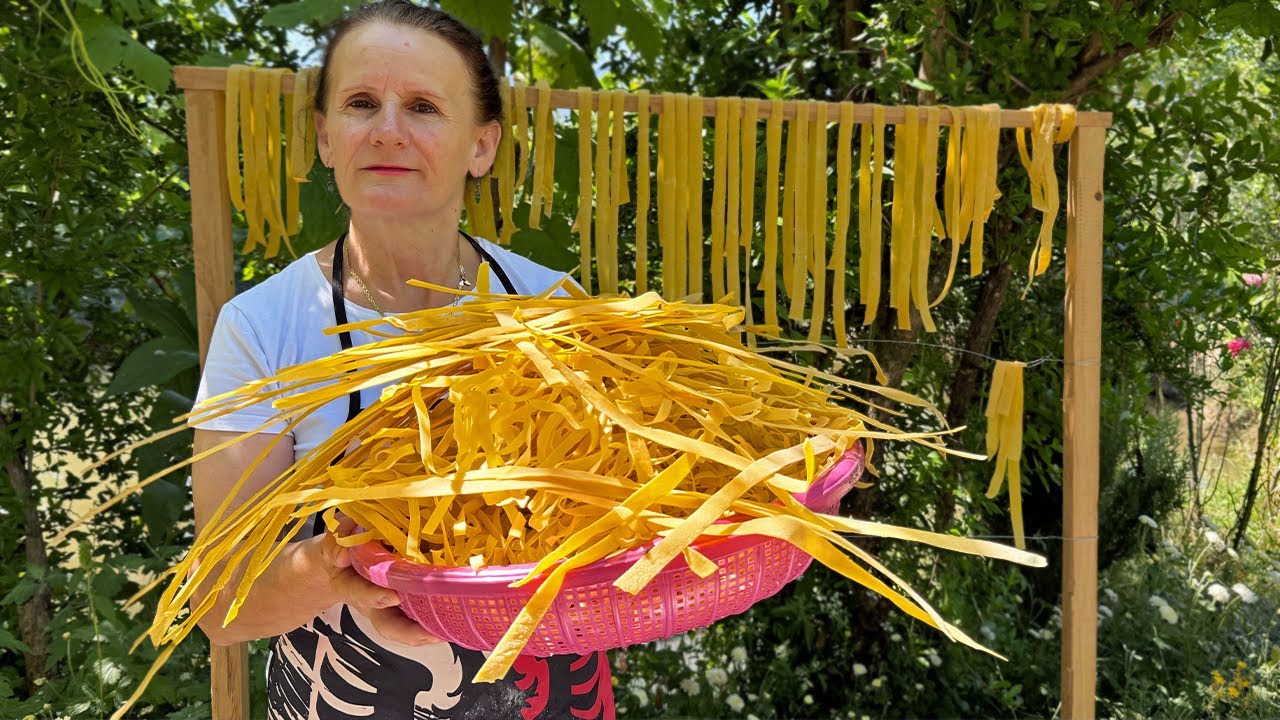 Albanian Village Life: Making Pasta from Scratch 🇦🇱🍜