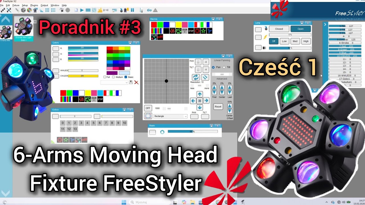 Freestyler Tworzenie Fixtur dla 6 Arms Light Belt FreeStyler PL Poradnik FreeStyler Fixture Creator