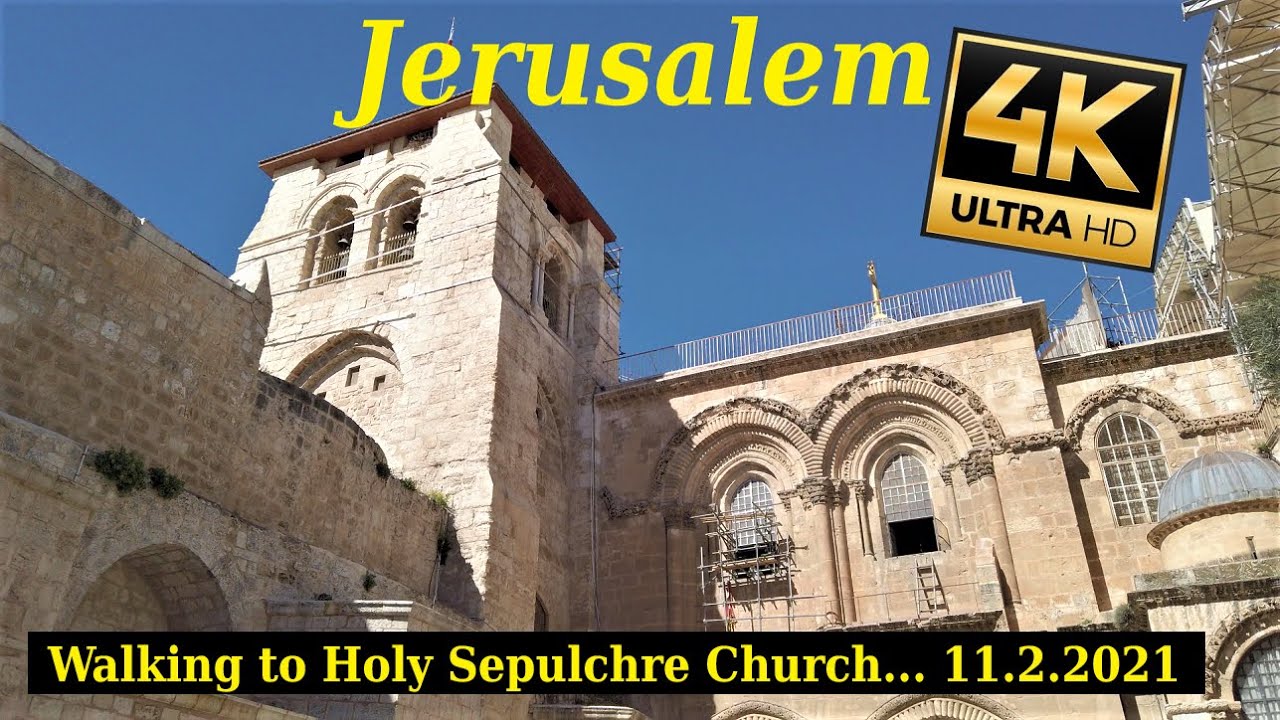 Walking to Holy Sepulchre Church | Jerusalem 4k60, Street Sound