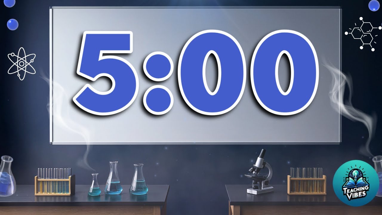 5 Minute Science Lab Classroom Timer with Music & Alarm 🧪