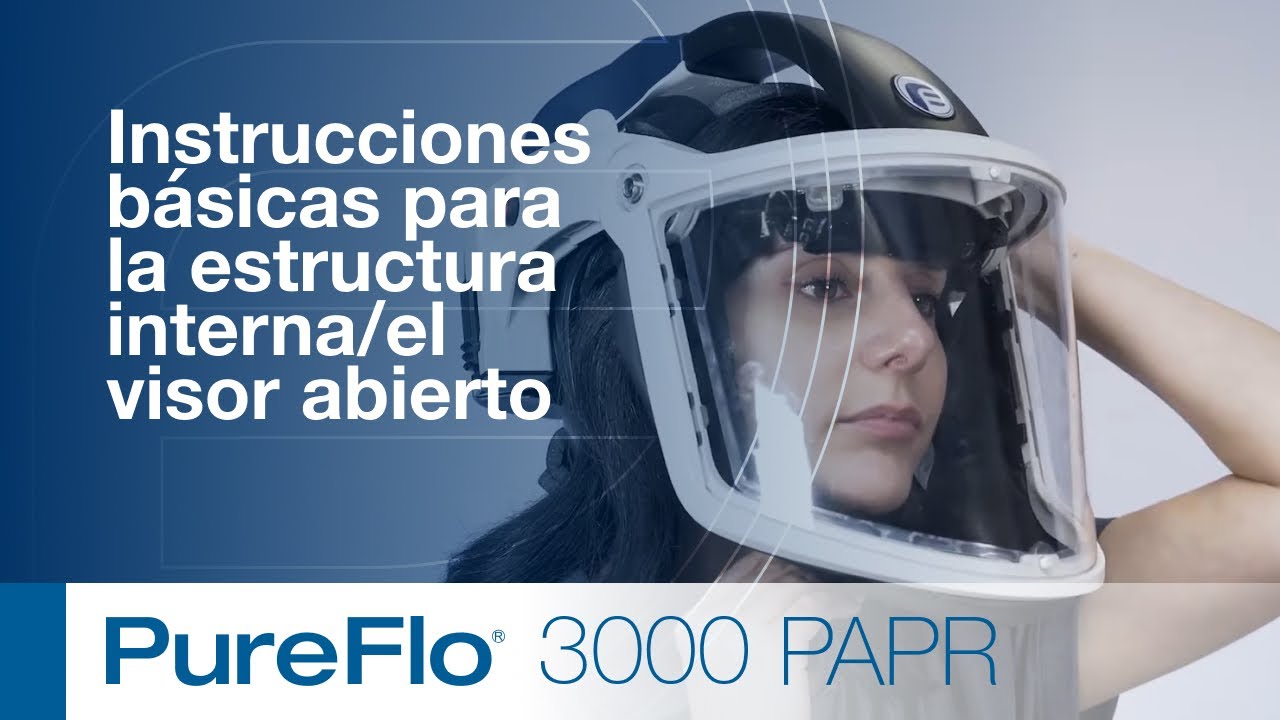 PureFlo 3000 PAPR | Instrucciones básicas para la estructura interna/el visor abierto