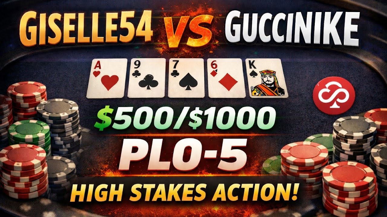 Giselle54 vs GucciNIKE | $500/$1000 PLO-5 High Stakes Hand Review (CoinPoker)