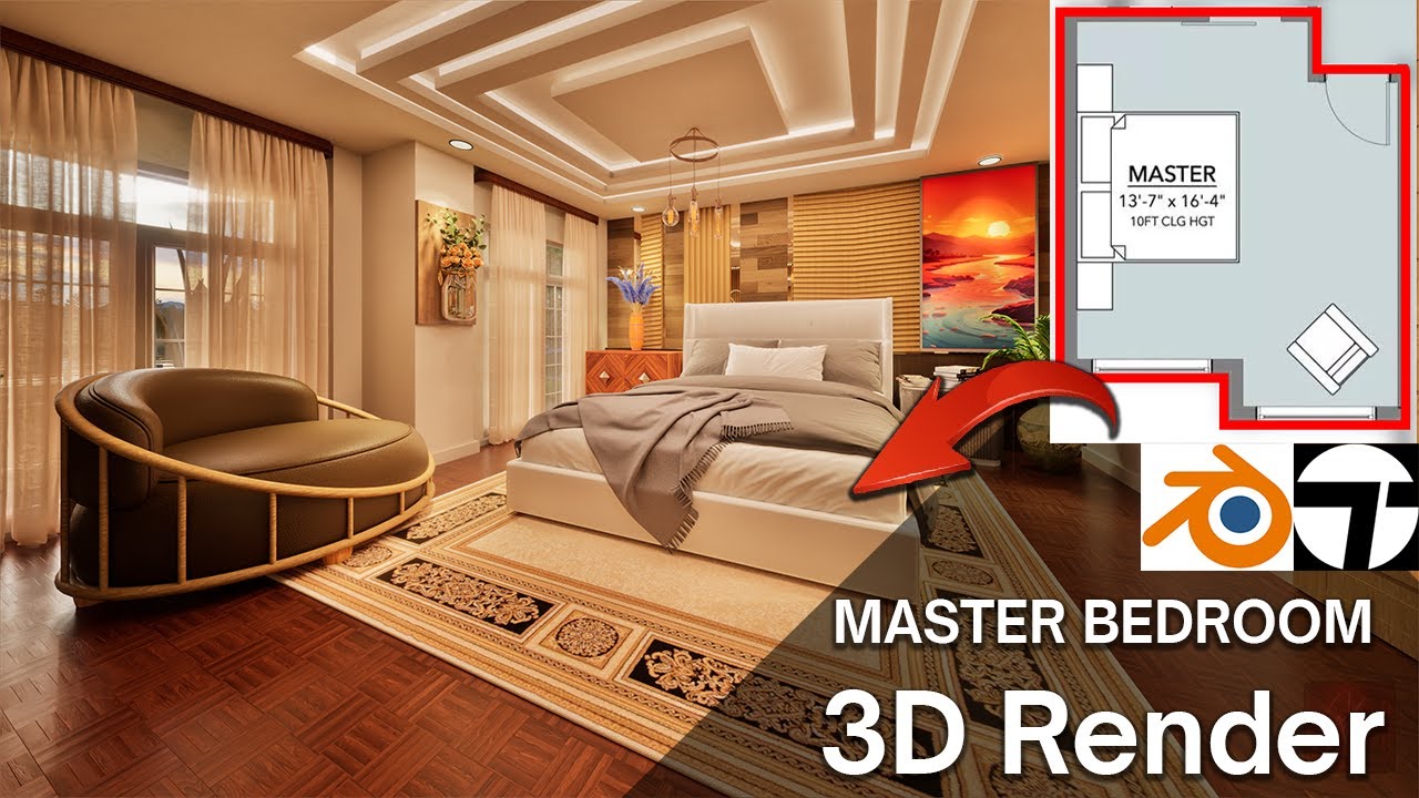 Master Bedroom Interior | Luxury Warm Design | Blender + Twinmotion