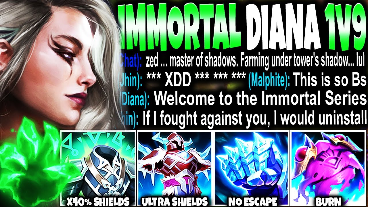 Team couldn't believe How My New Immortal Diana Build did the MOST BROKEN 1V9 CARRY THEY EVER SAW 🔥