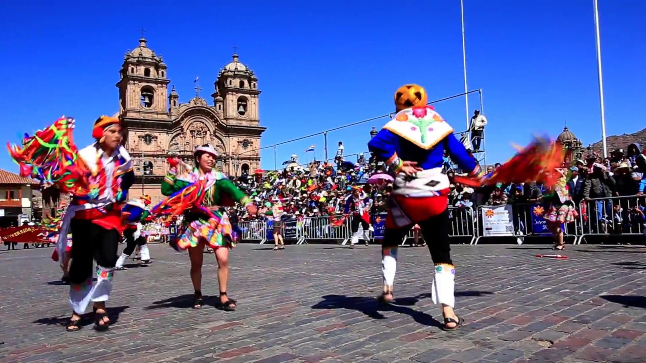 Traditional Andean Dancing During Fiestas del Cuzco in Cuzco, Peru