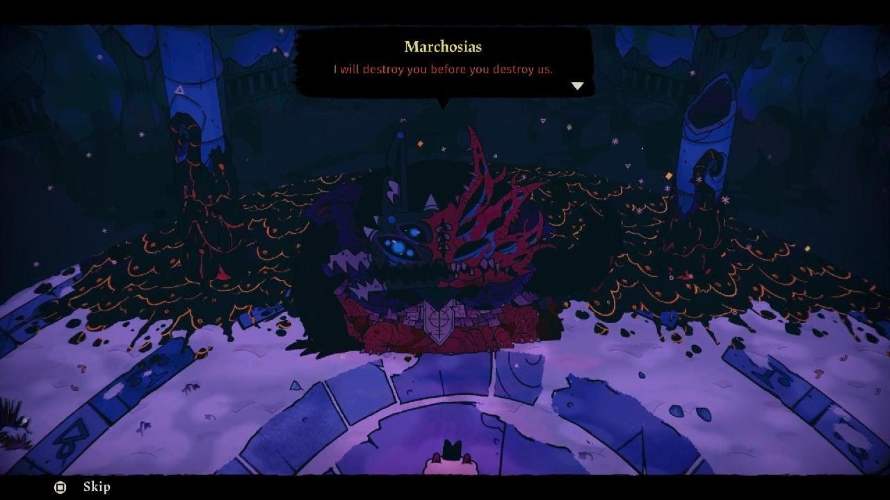 Cult Of The Lamb fighting Marchosias