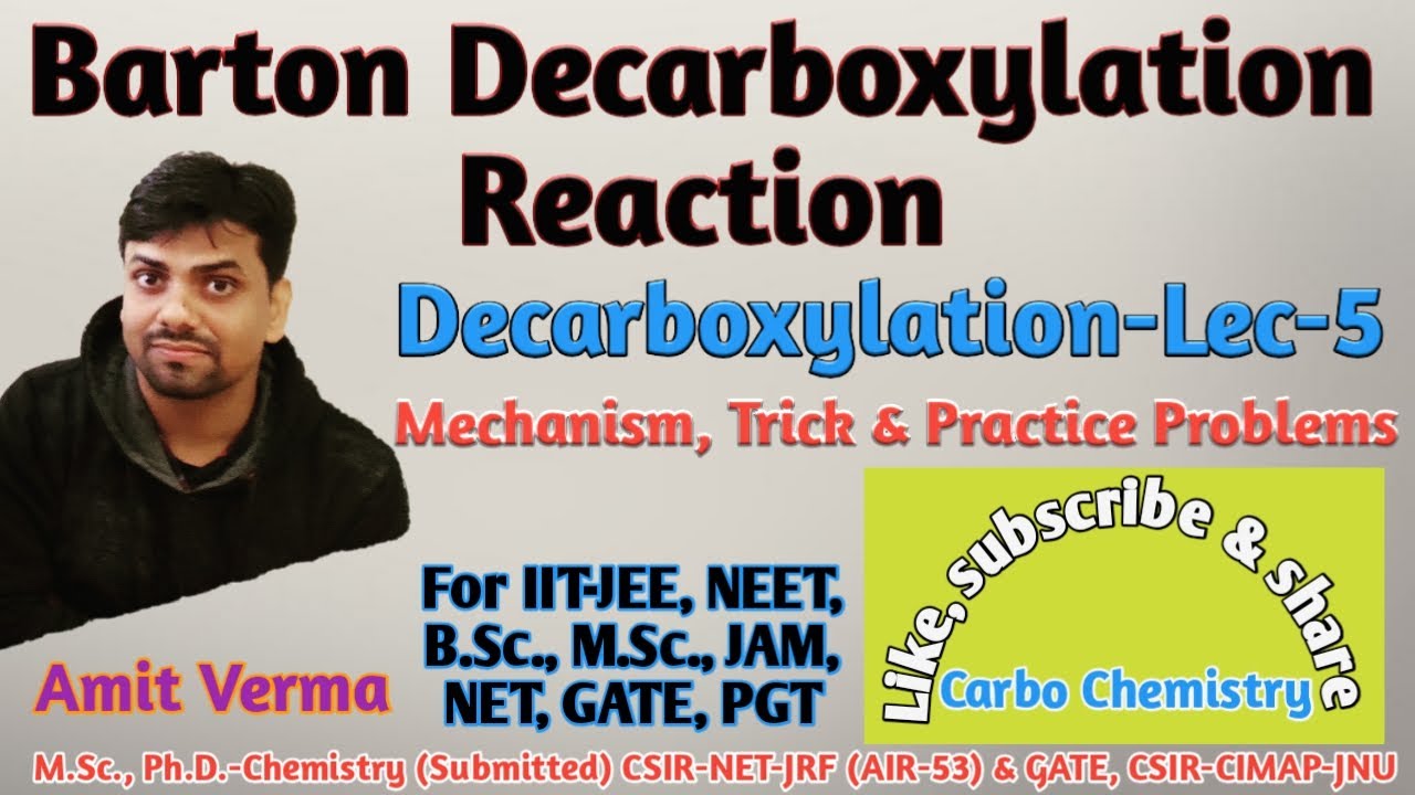 Barton Decarboxylation Reaction|Radical Decarboxylation of Barton Ester|AIBN|Tributyltin hydride|NET