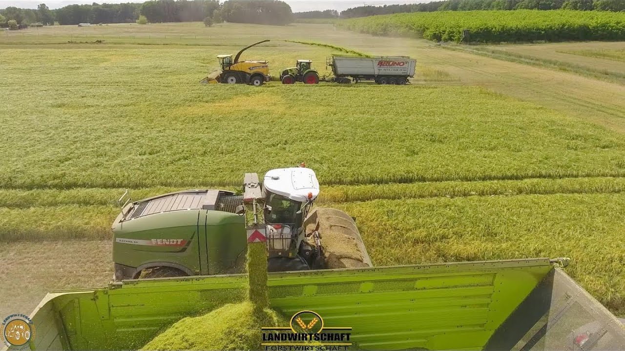 GPS Ernte - 3 Häcksler Fendt Katana 85 - Claas Jaguar 950 - New Holland FR 550 - Gerste Häckseln