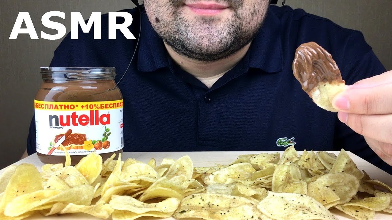 ASMR NUTELLA & BANANA CHIPS (Crunchy Eating Sounds) NO TALKING