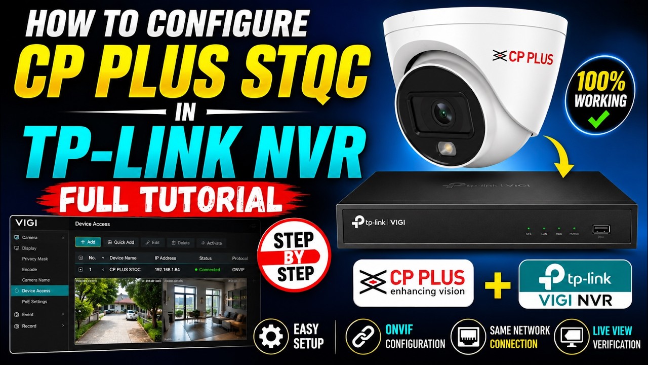 how to confuger cp plus stqc in tp-link nvr full tutorial.. ?