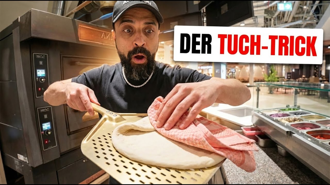 So ziehst du Pizza richtig auf die Schaufel (mit einem Küchentuch!)