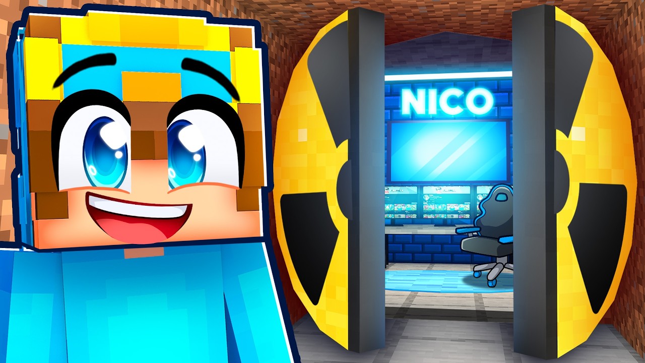 Nico’s 100% SECRET BUNKER in Minecraft!