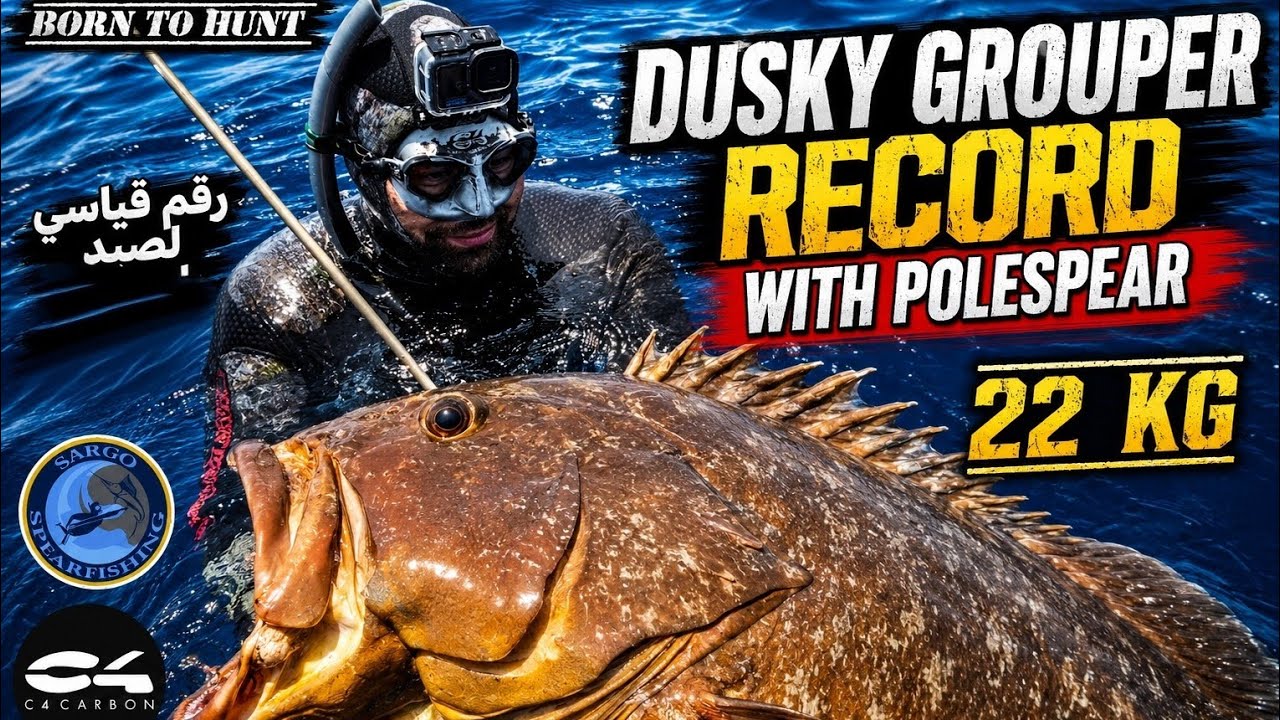 رقم قياسي لصيد الهامور أو المناني باستخدام ال polespear. 🤙    Dusky grouper record with polespear🤙