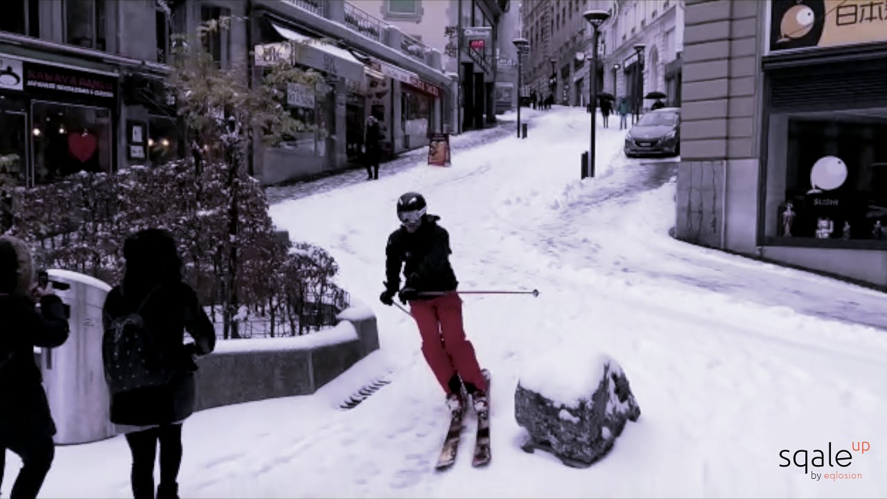Descent du Petit-Chêne à ski