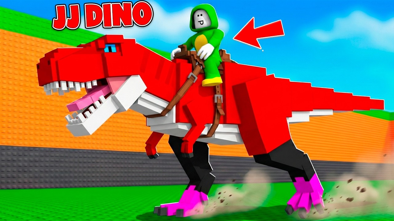 JJ and Mikey Speed UP on Dinosaurs Every Second in Roblox! Maizen