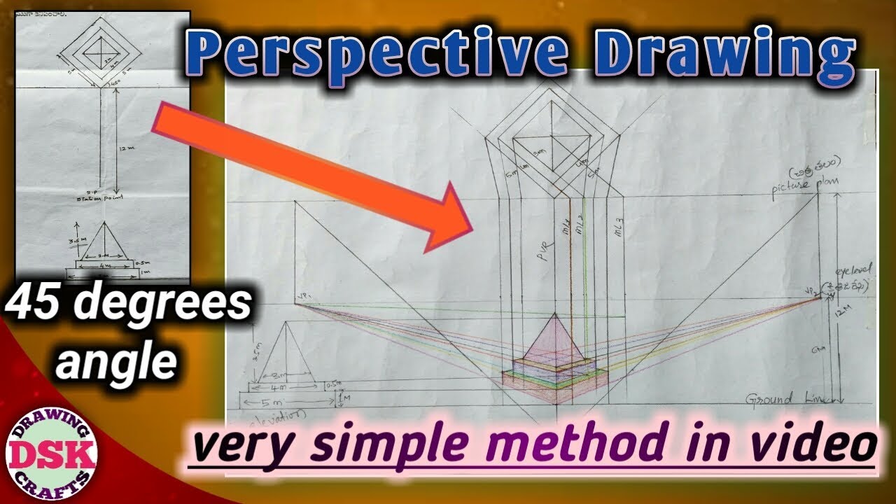 Perspective Drawing Higher Grade | Technical Certificate Course | Picture Plane 45 Degrees |