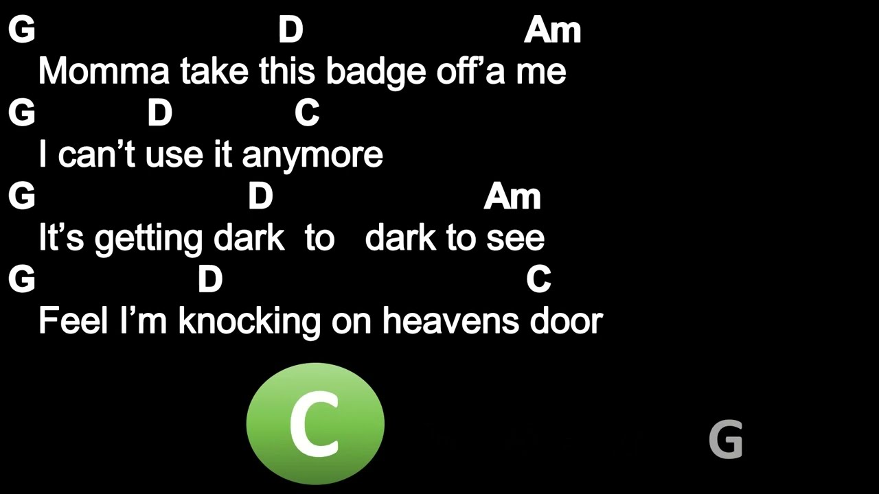 Knockin on heaven's door - Bob Dylan - Chords