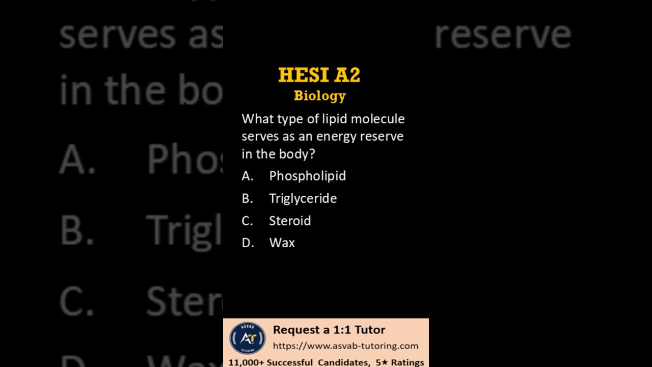 🧬 HESI A2 Biology Question Review | Lipids & Energy Storage 📘