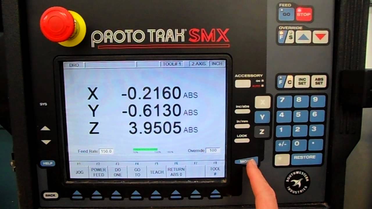 Proto TRAK CNC Mill Basic Screen Overview