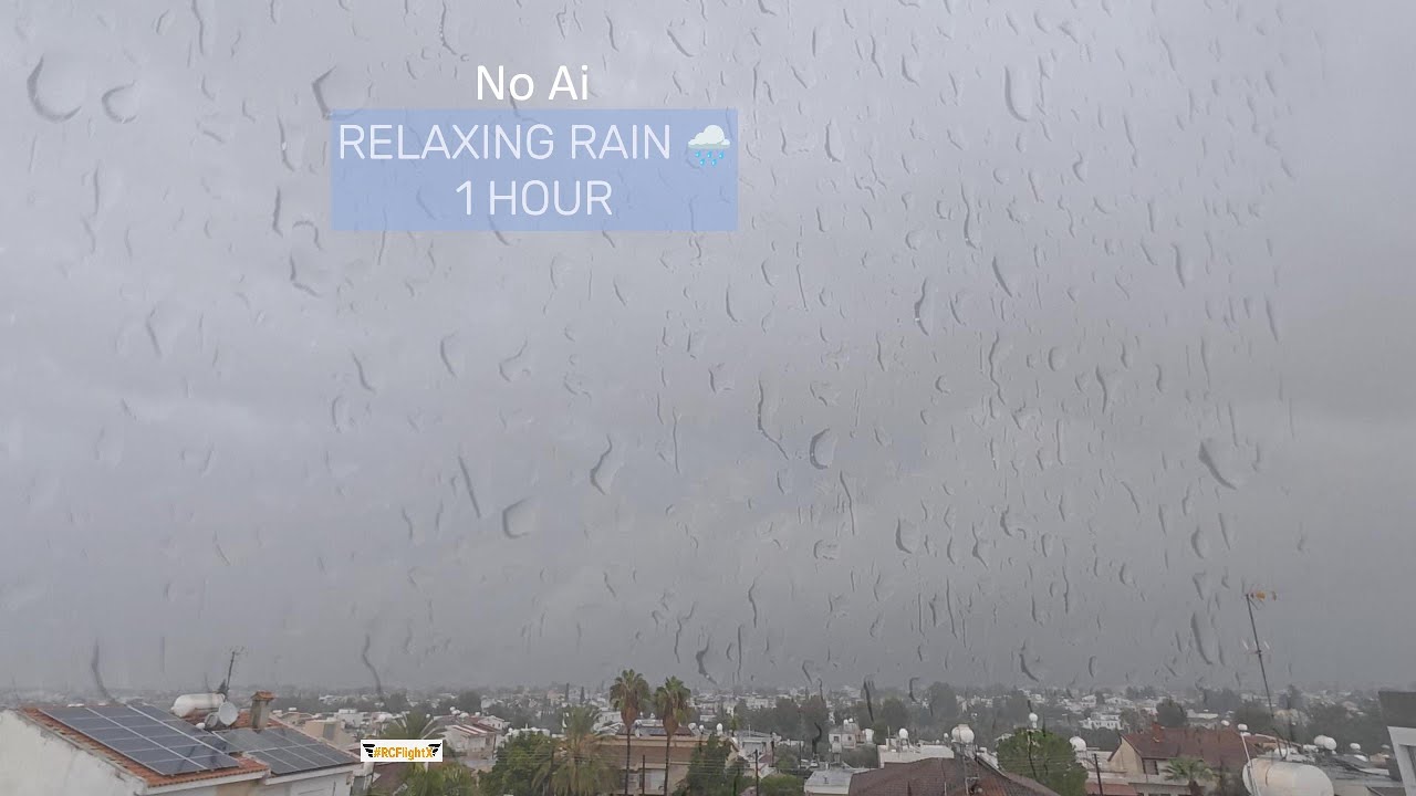 1 Hour Real Rain on Window 🌧️ Relaxing Night Ambience | No Talking, No AI