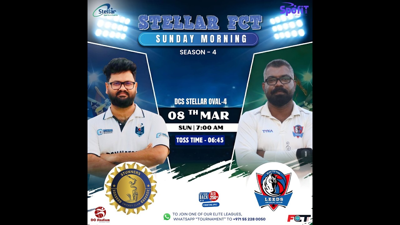 STELLAR FCT SUNDAY MORNING S4-  STUNNERS CC vs LEEDS CC