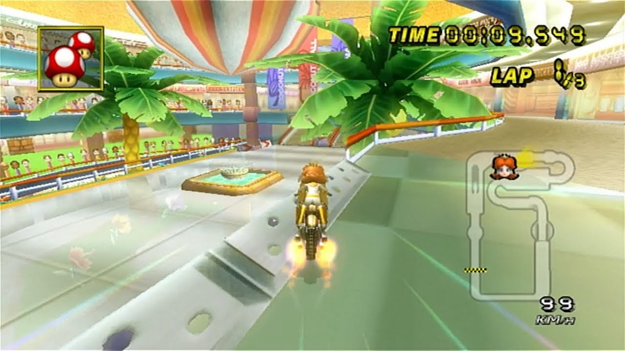[MKW] Coconut Mall (w/ Mach Bike) - 01:57.427