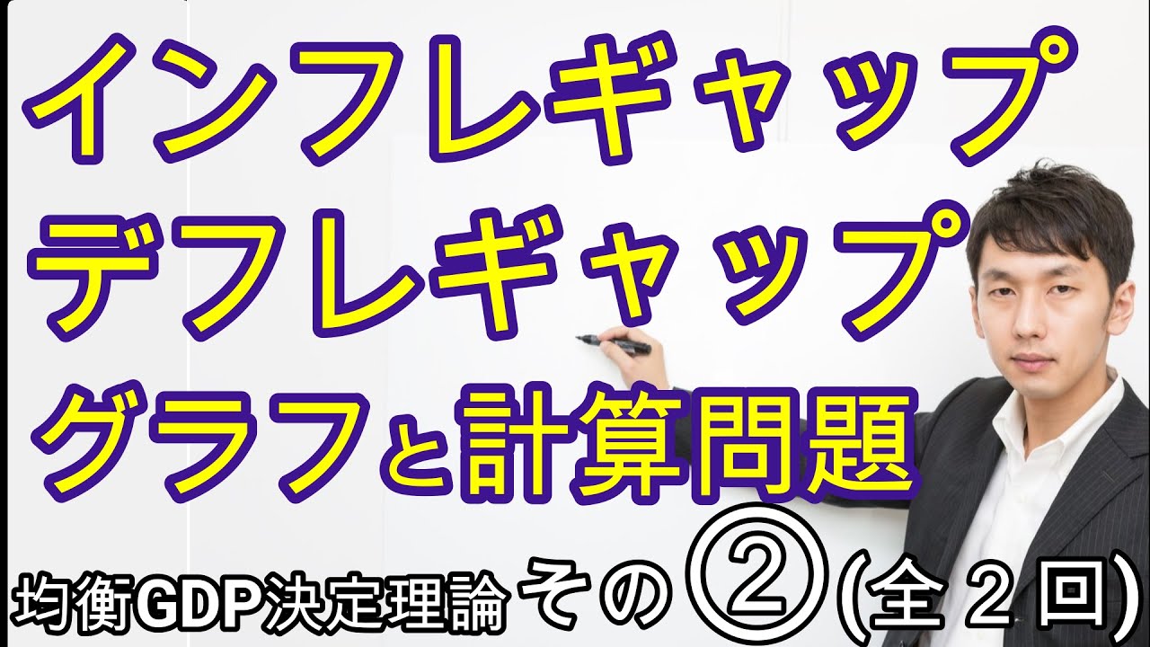 インフレギャップ・デフレギャップのグラフと計算方法　マクロ２章２節