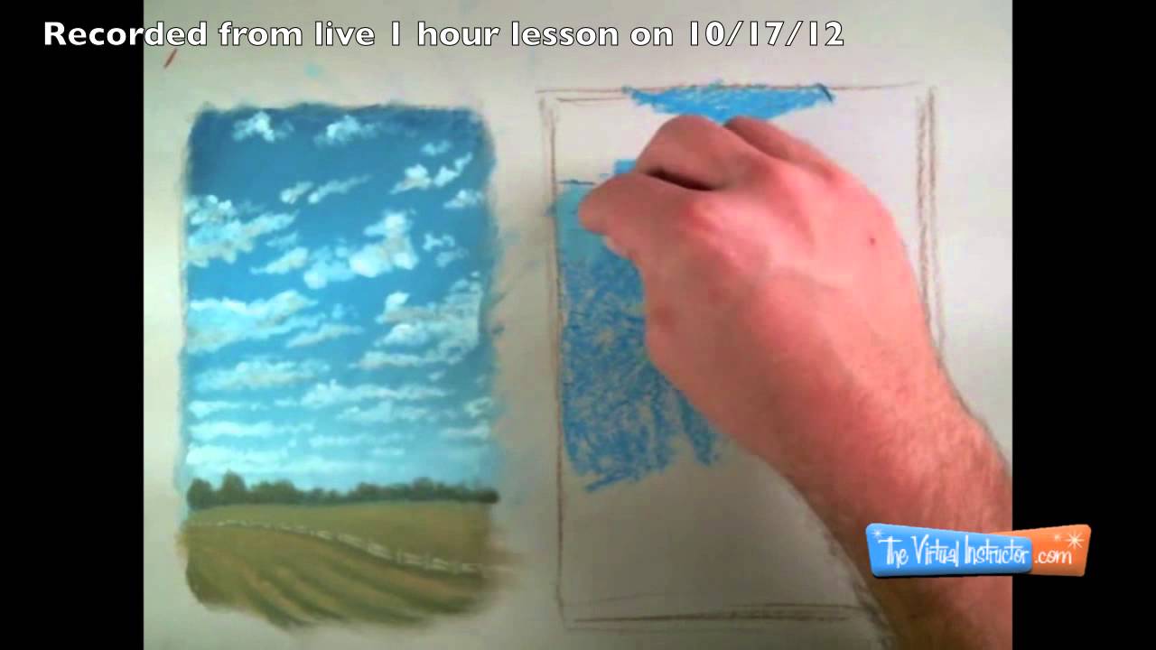 Drawing Clouds with Soft Pastels - Two Approaches - Time Lapse
