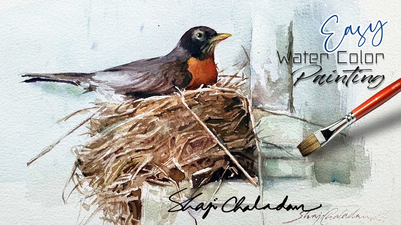 How to paint realistic BIRD and NEST | Watercolor Painting