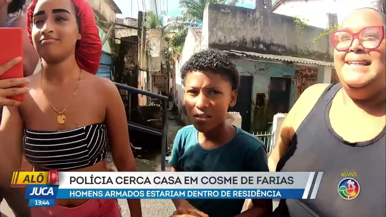 Polícia cerca casa em Cosme de farias: homens armados estariam dentro da casa | ALÔ JUCA | TV ARATU