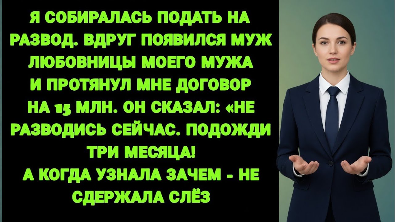 Муж любовницы дал мне 15 миллионов и попросил не разводиться — причина меня потрясла