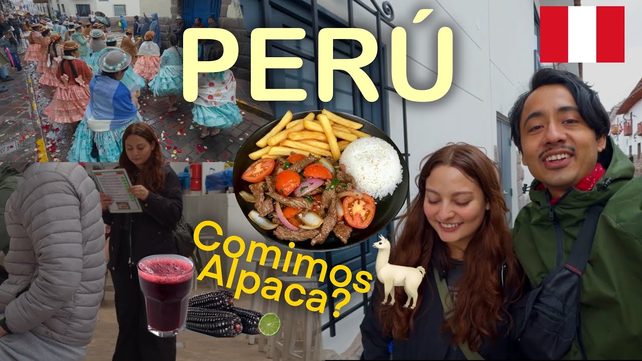 PROBÉ CARNE DE ALPACA en Cusco 🇵🇪 en el MERCADO SAN BLAS + Fiesta patronal 🎉✨ #peru #travelvlog