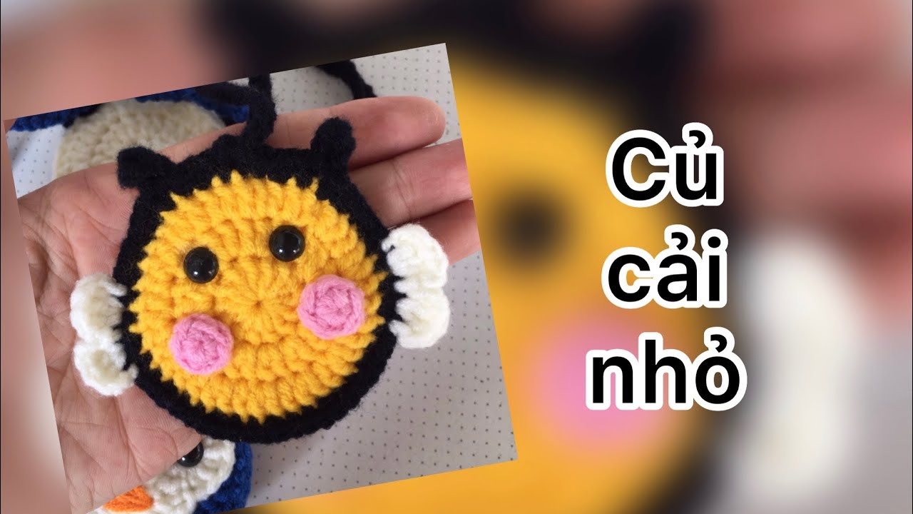 crochet bag mini - hướng dẫn móc túi tỏi hình chú ong