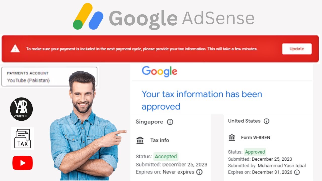 Singapore and US Tax information in Google AdSense 2024 [Solved]