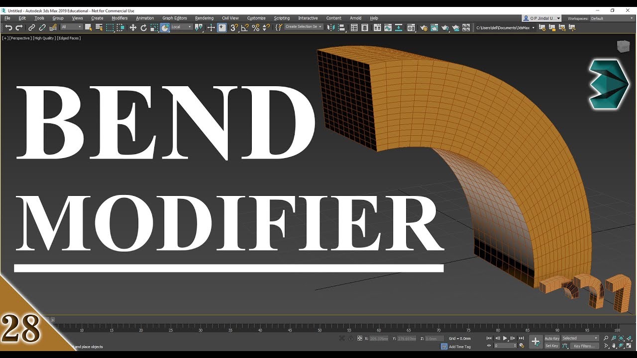 #28 || BEND MODIFIER ||  3DS MAX FULL MODELING TUTORIAL IN HINDI ||
