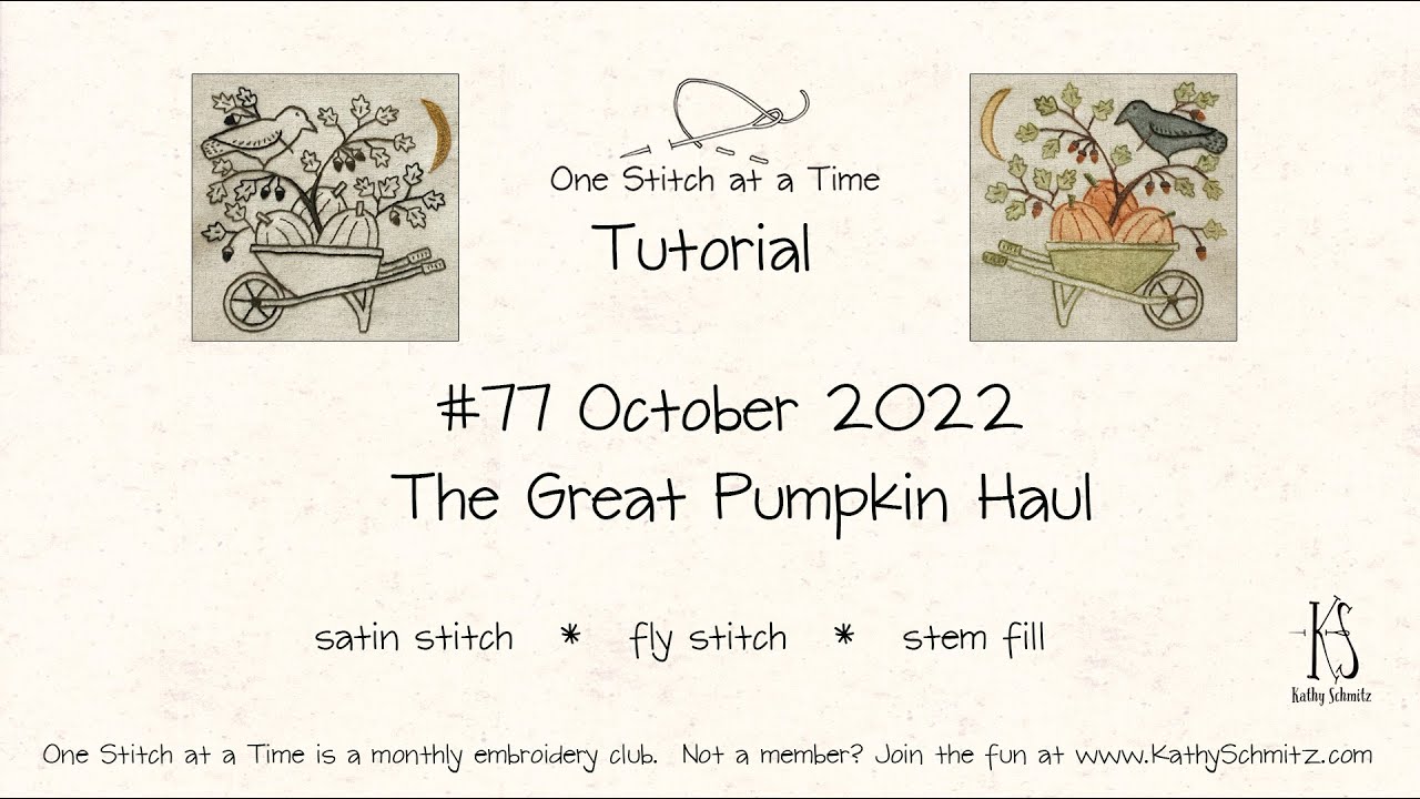 77 The Great Pumpkin Haul hand embroidery pattern