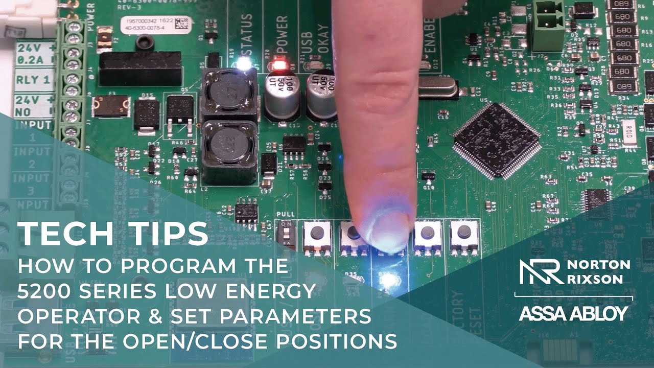 How to program the 5200 Series low energy operator & set parameters for the open/close positions