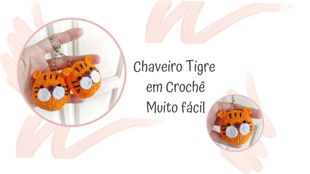 Chaveiro de Crochê Bichinho Tigre - Fácil de Fazer