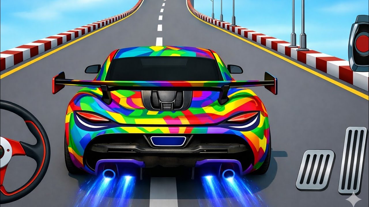 Mega Ramp Monster Car Racing 3D - Extreme Car Stunts - Android Gameplay