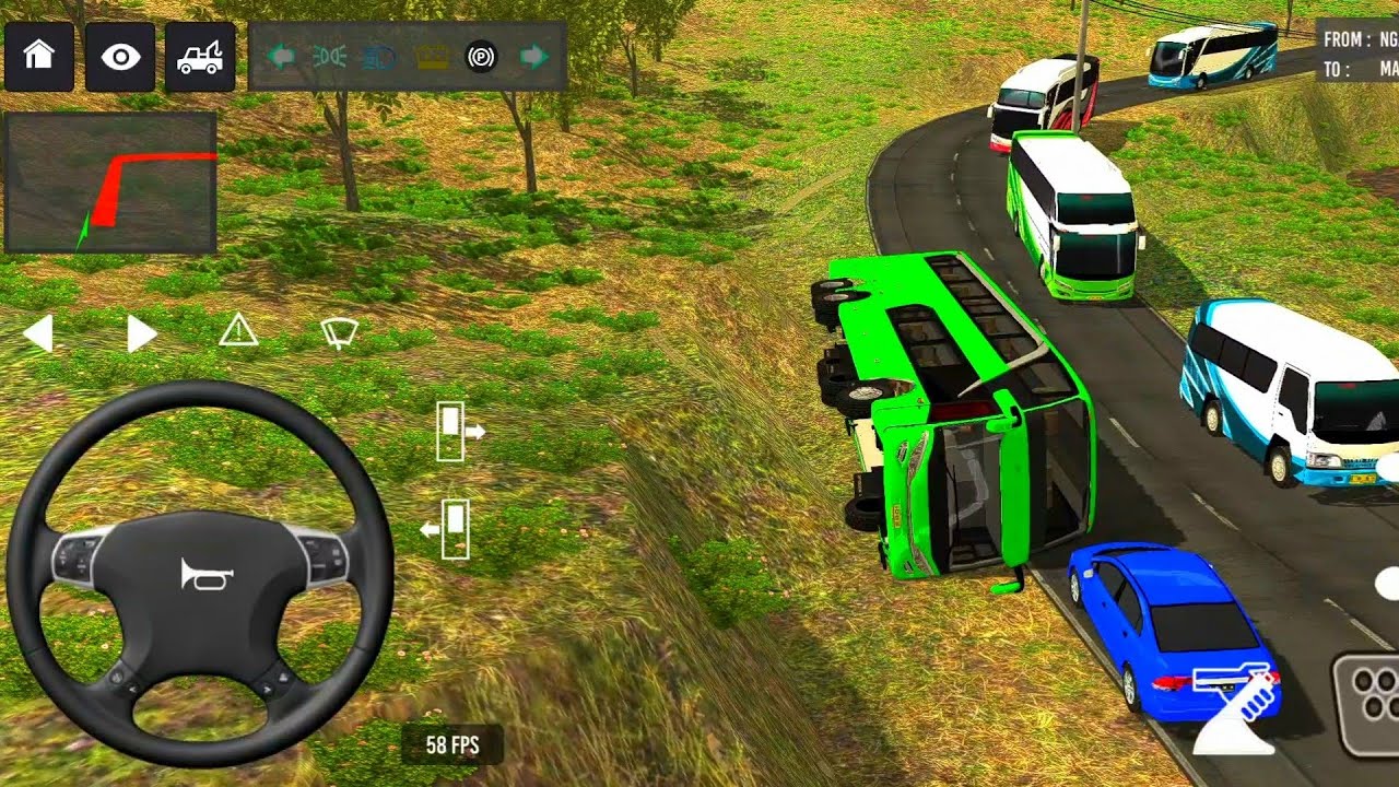 BUS SIMULATOR INDONESIA|| Bus🚌 Driving👮‍♂️ City euro Coach bus Simulator 🔥-Android Gameplay Bus 2024