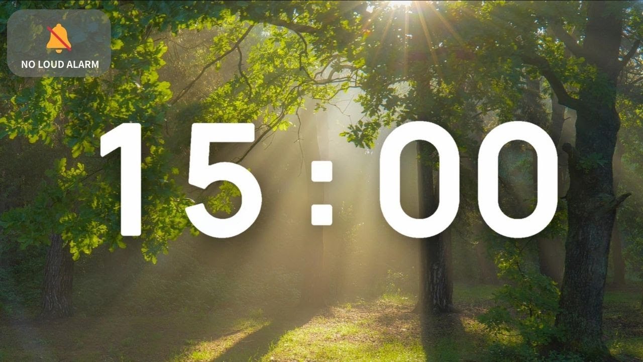 15 Minute Timer with Music for Classroom Relaxing | Calm Focus & Transition Time | NO Loud Alarm 🔕🎵