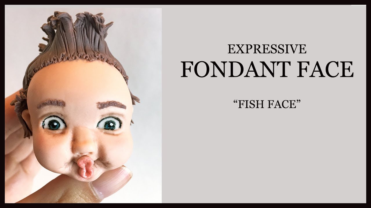 Expressive Fondant Face Tutorial/ Sugar Craft Face Modelling: Boy Fish Face, Spiky Hair